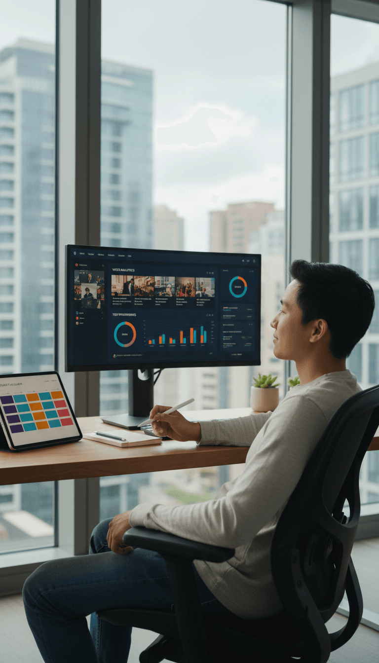 Creator reviewing newsletter analytics