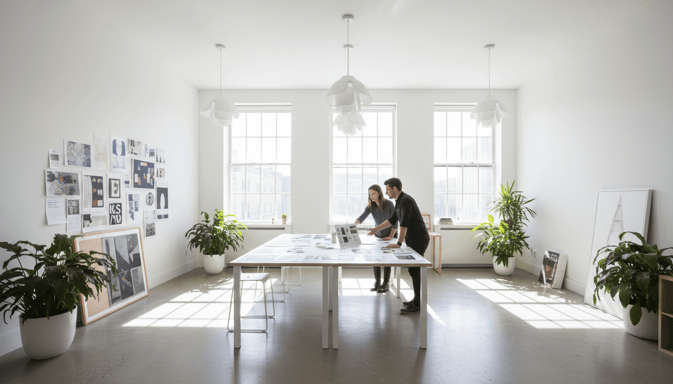 Ascend Media team collaborating on newsletter strategy and design